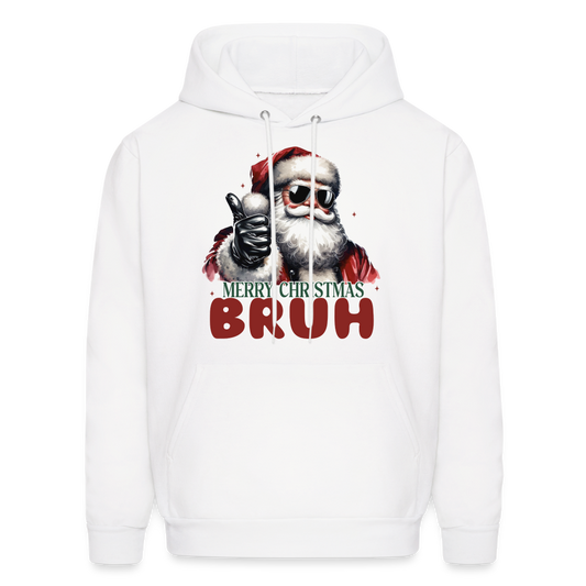 Merry Christmas Bruh Hoodie - white