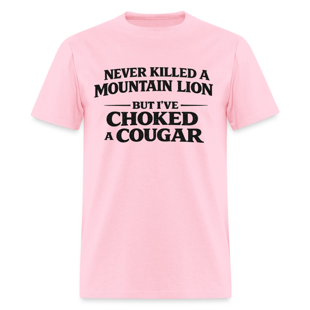 Choked a Cougar Funny Adult Humor T-Shirt Color: Rock