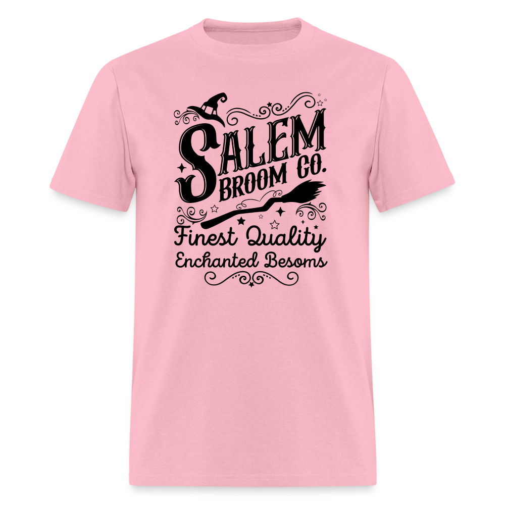 Salem Broom Co. Finest Quality Enchanted Besoms T-Shirt (Halloween) - pink