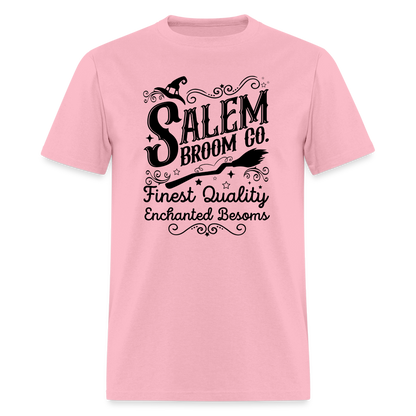 Salem Broom Co. Finest Quality Enchanted Besoms T-Shirt (Halloween) - pink