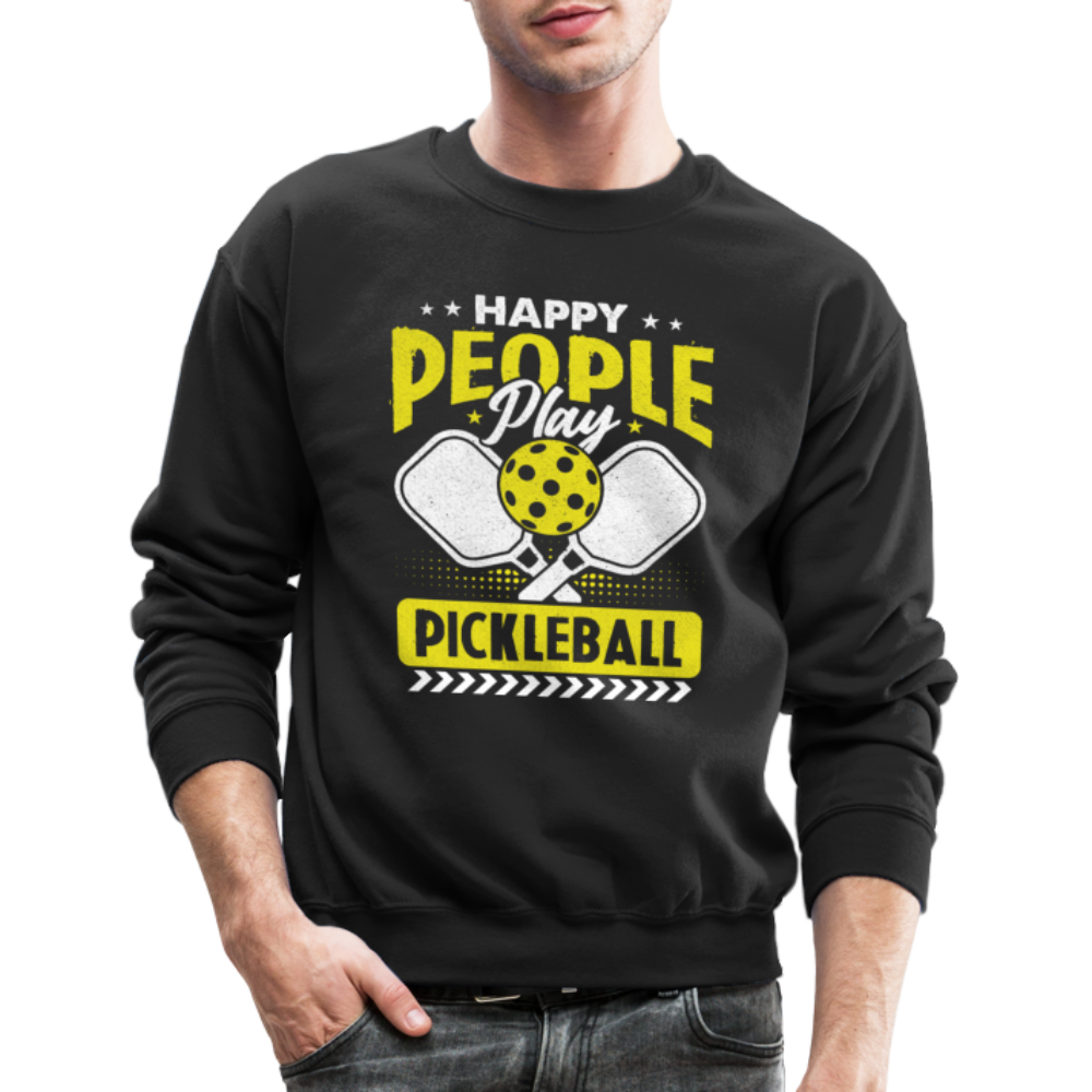 Happy People Play Pickleball Sweatshirt - black