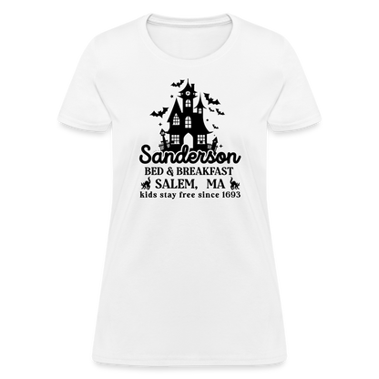 Sanderson Bed & Breakfast Salem MA Women's Contoured T-Shirt (Halloween) - white