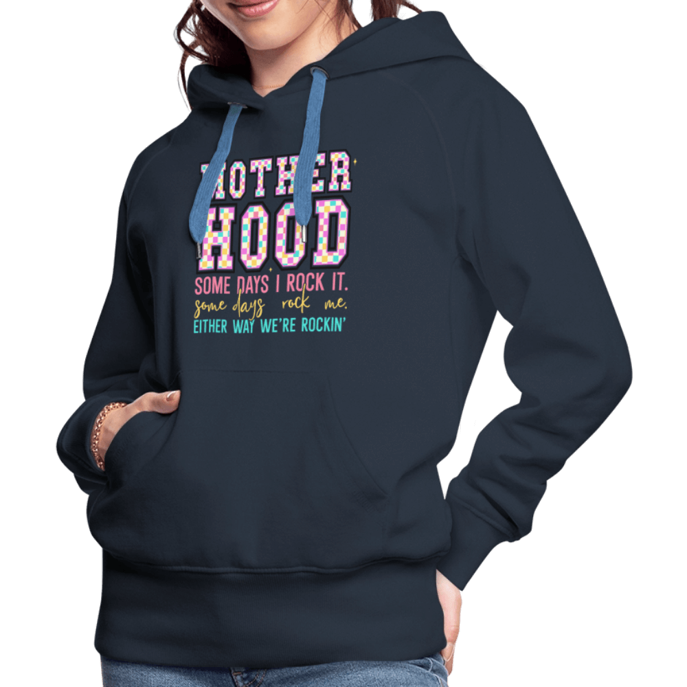 Motherhood Rocking It Funny Women’s Hoodie - navy