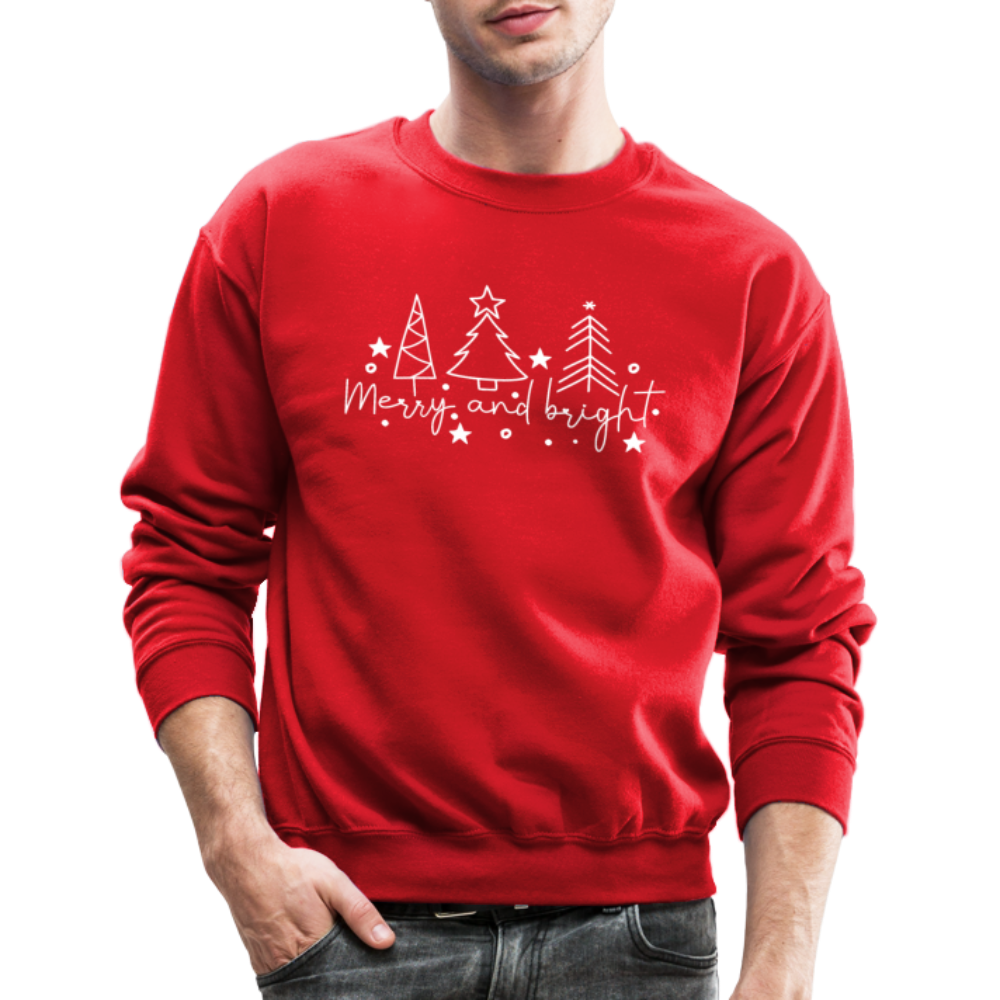 Merry and Bright (Christmas) Sweatshirt - red