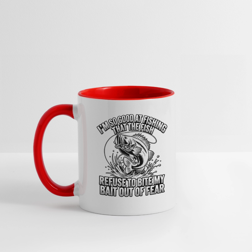 I’m So Good at Fishing the Fish Refuse to Bite Ceramic Mug - white/red