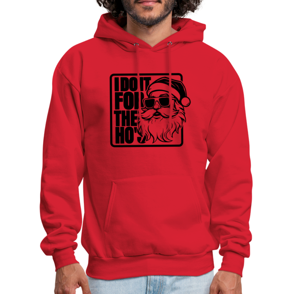 I Do It for the Ho's Funny Christmas Santa Hoodie - red