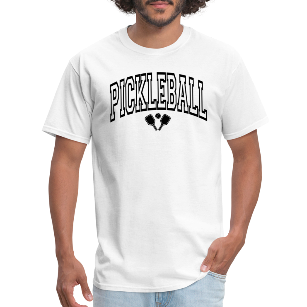 Pickleball T-Shirt (Black Arch Letters) - white