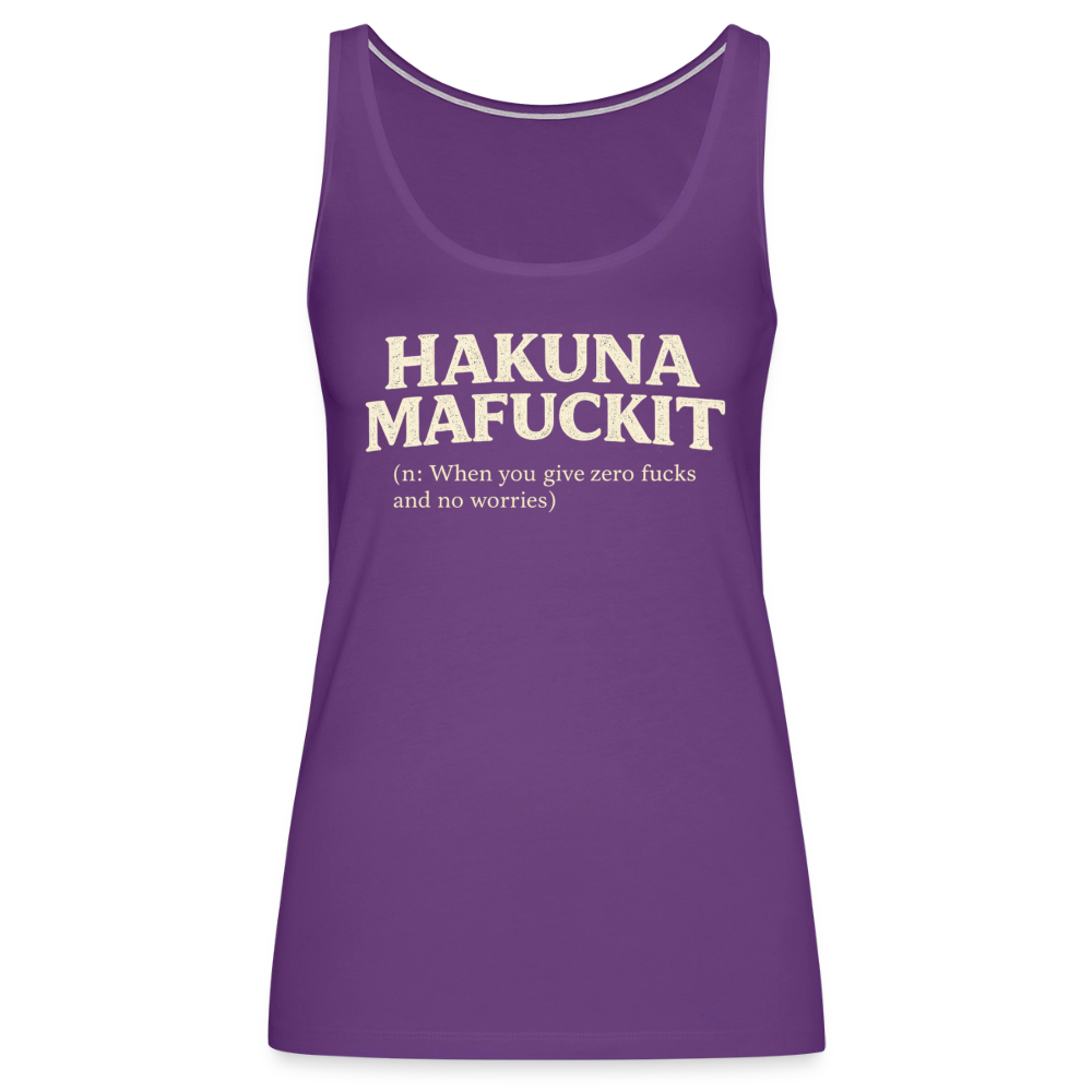 Hakuna Mafuckit Women’s Funny Graphic Tank Color: Purple