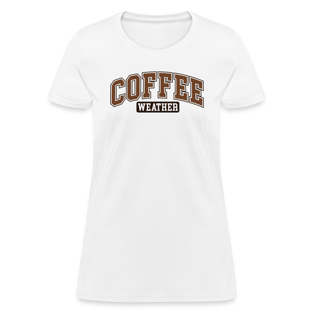 Coffee Weather Women's Contoured T-Shirt - white