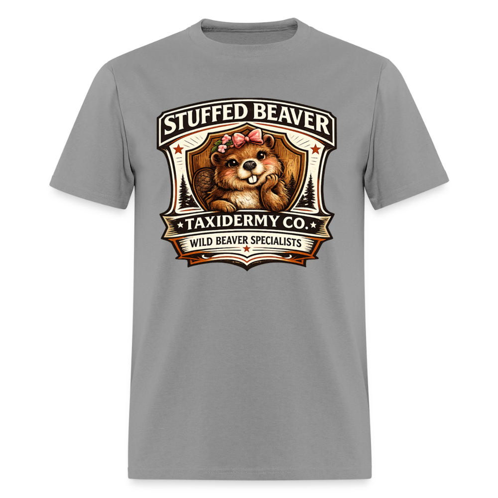 Stuffed Beaver Taxidermy Funny Adult T-Shirt Color: Rock
