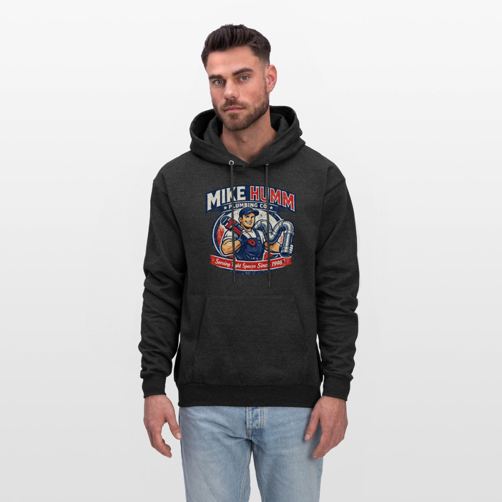 Mike Humm Plumbing Hoodie (Adult Humor) - charcoal grey