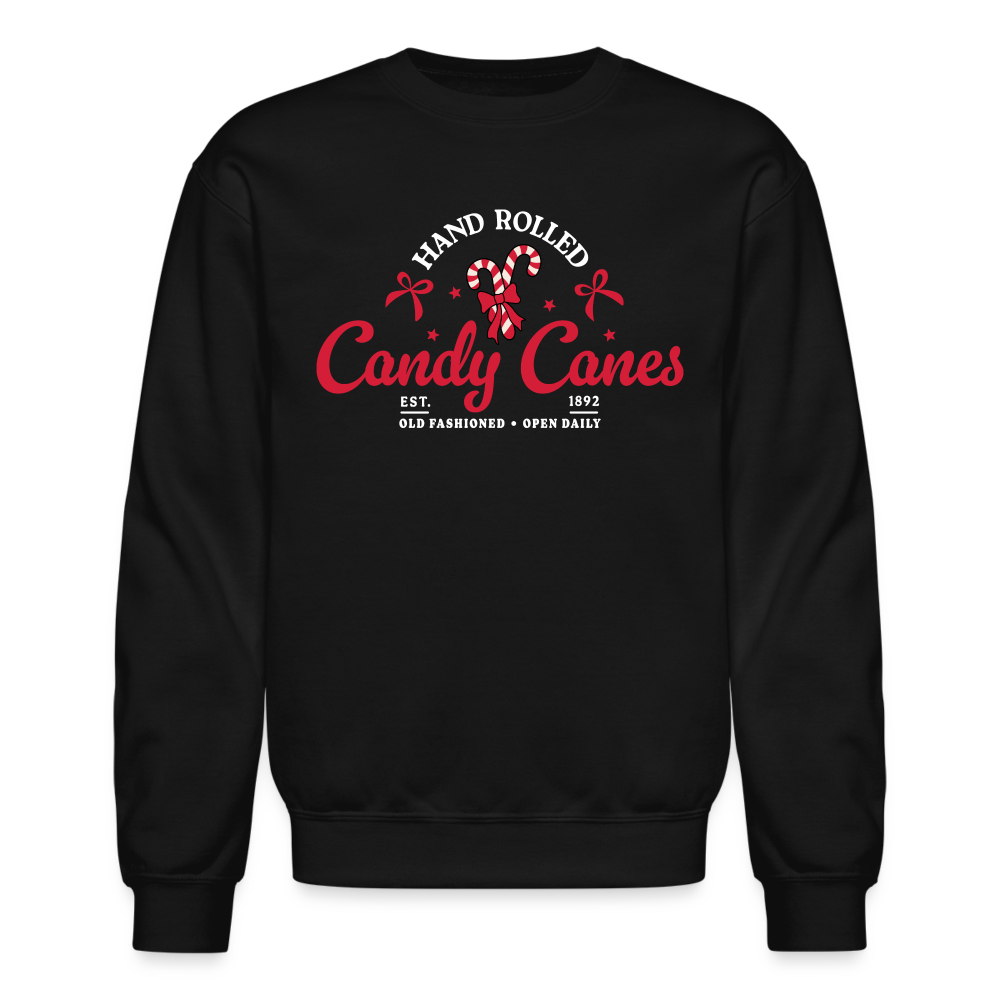 Hand Rolled Candy Canes Sweatshirt - black