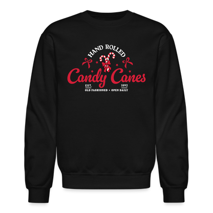 Hand Rolled Candy Canes Sweatshirt - black