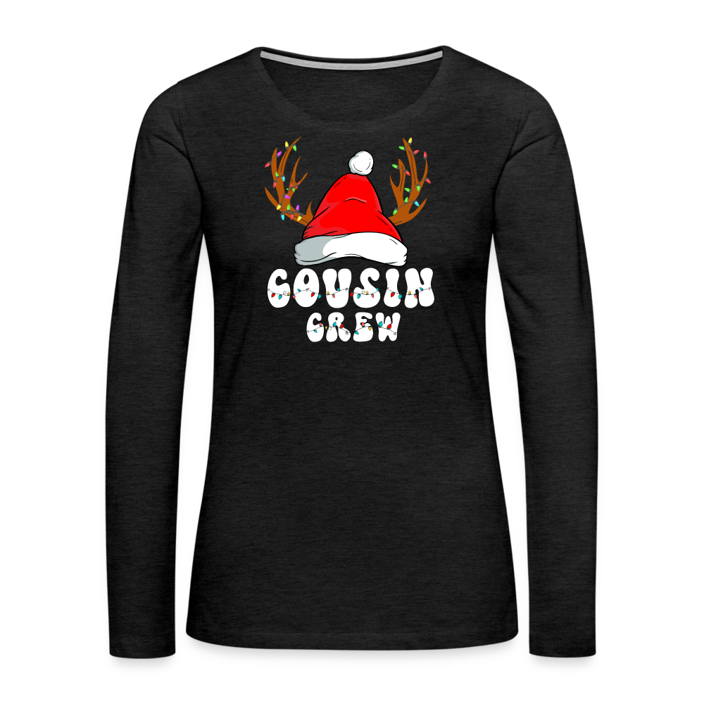 Cousin Crew Christmas Women's Premium Long Sleeve T-Shirt - charcoal grey