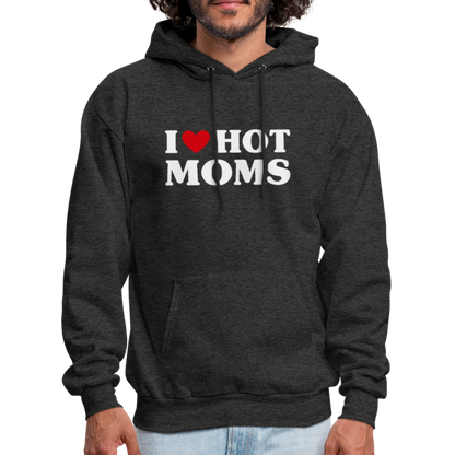 I Heart Hot Moms (Funny I Love Hot Moms) Hoodie - charcoal grey