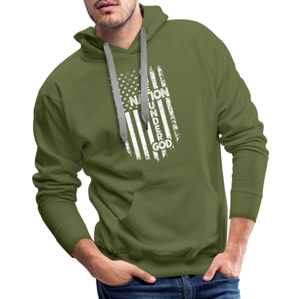 One Nation Under God Men’s Premium Hoodie - olive green