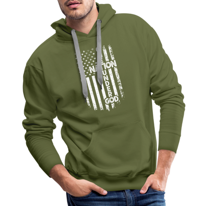 One Nation Under God Men’s Premium Hoodie - olive green