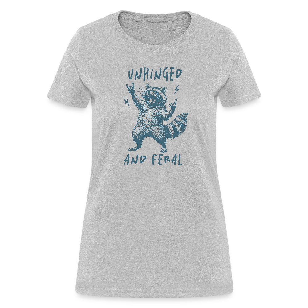 Unhinged and Feral Women's Contoured T-Shirt - heather gray