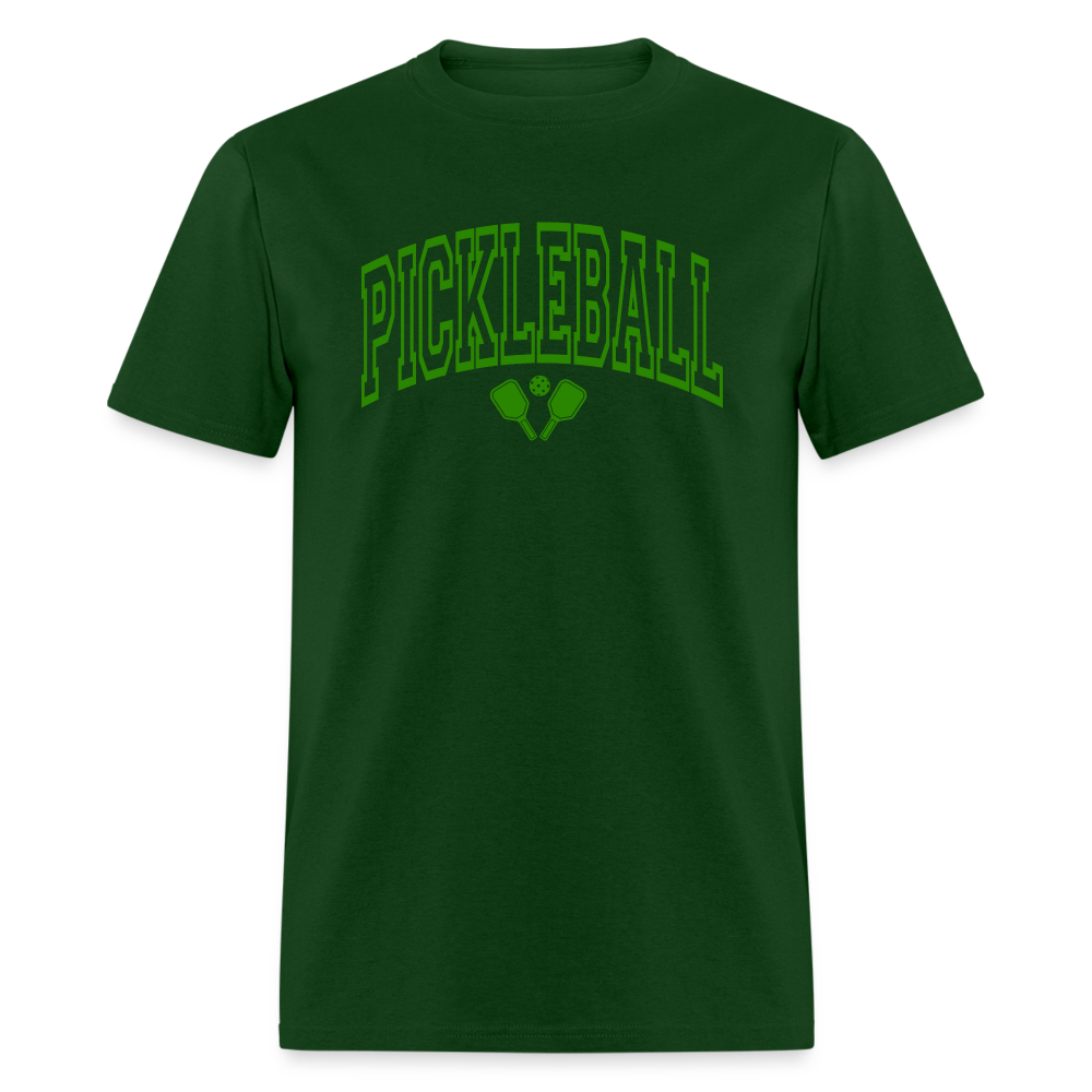 Pickleball T-Shirt (Green Arch Letters) - forest green