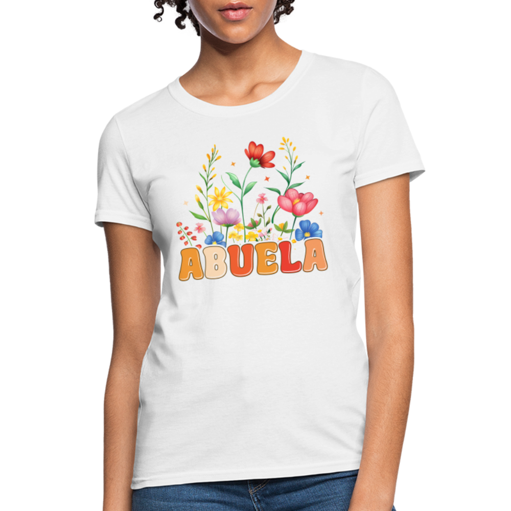 Abuela Women's T-Shirt with Floral Design - white