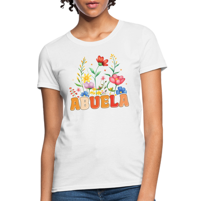 Abuela Women's T-Shirt with Floral Design - white