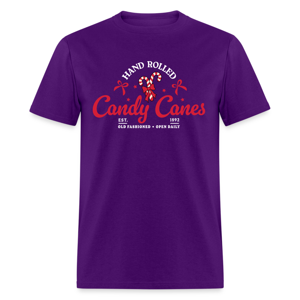 Hand Rolled Candy Canes T-Shirt - purple