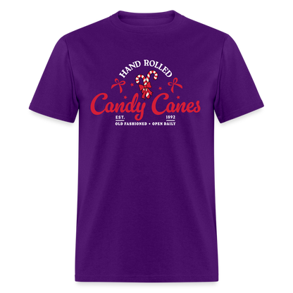 Hand Rolled Candy Canes T-Shirt - purple