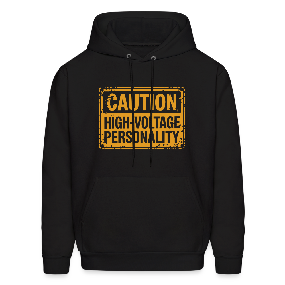 Caution High Voltage Personality Hoodie - black