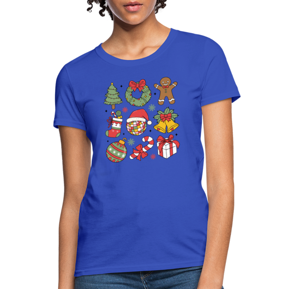 Christmas Holiday Season Women's Contoured T-Shirt - royal blue