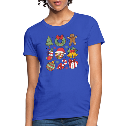 Christmas Holiday Season Women's Contoured T-Shirt - royal blue