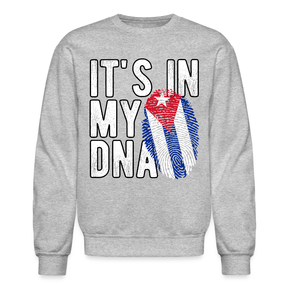 Cuban DNA Sweatshirt – Fingerprint Flag Design - heather gray