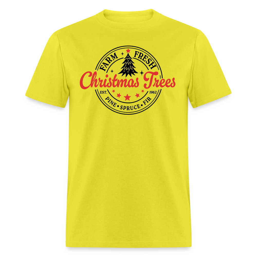 Farm Fresh Christmas Trees T-Shirt - yellow