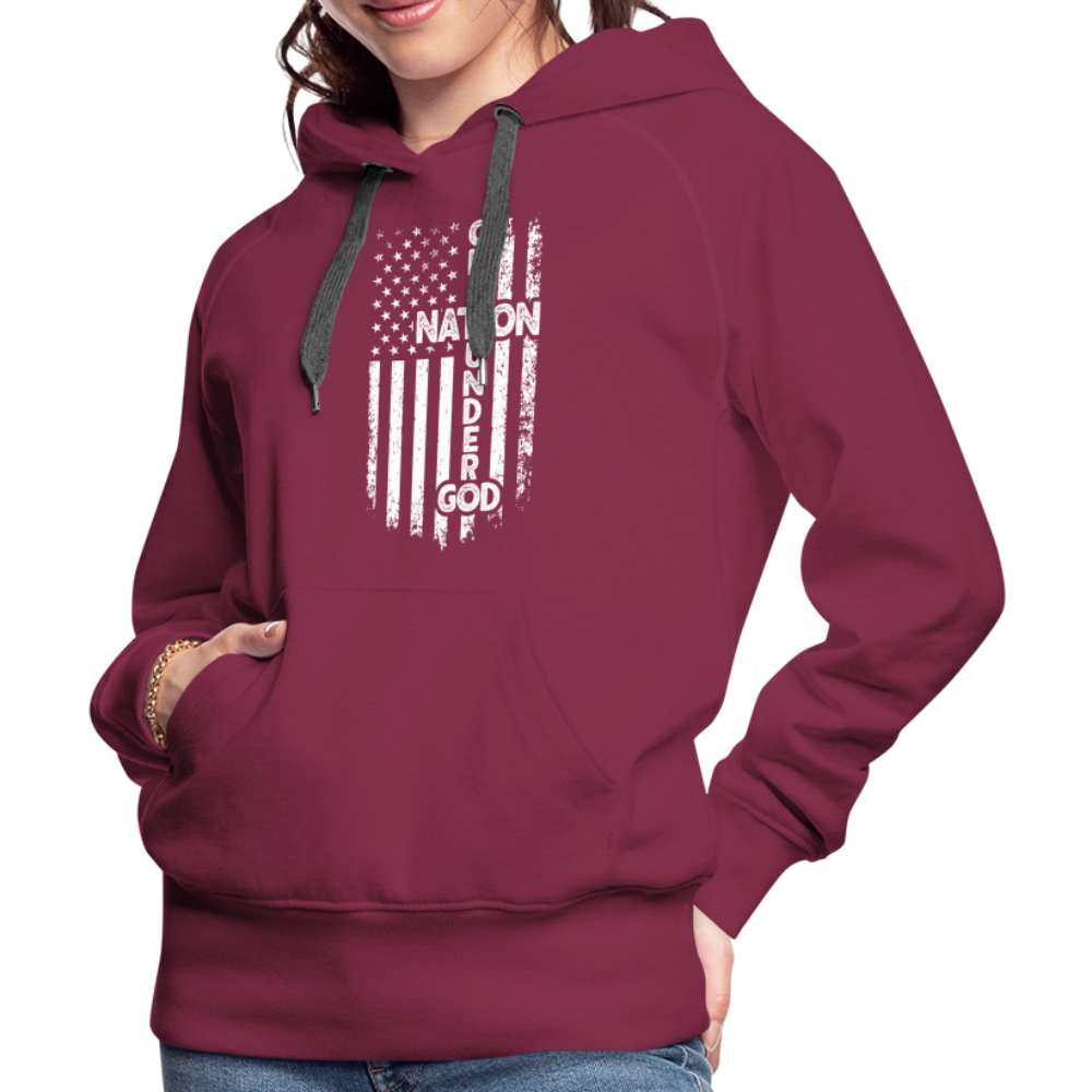 One Nation Under God Women’s Premium Hoodie - burgundy