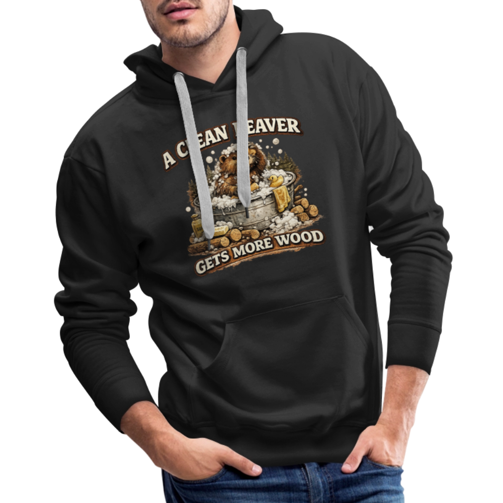 A Clean Beaver Gets More Wood Funny Adult Humor Hoodie - black