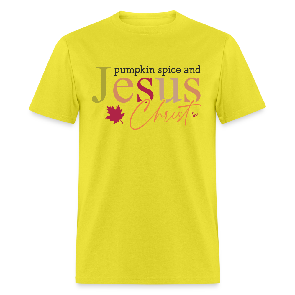 Pumpkin Spice and Jesus Christ T-Shirt - yellow