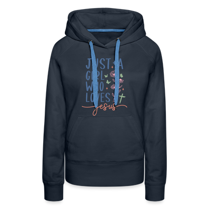 Just A Girl Who Loves Jesus Women’s Premium Hoodie - navy