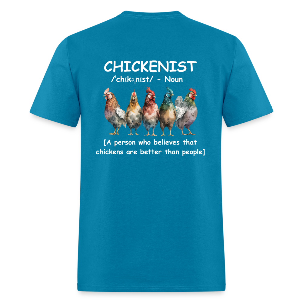 Chickenist T-Shirt (double sided print) - turquoise