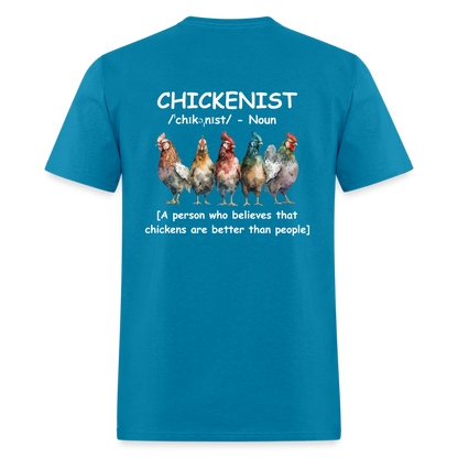 Chickenist T-Shirt (double sided print) - turquoise