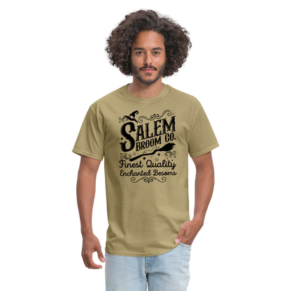 Salem Broom Co. Finest Quality Enchanted Besoms T-Shirt (Halloween) - khaki