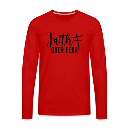 Faith Over Fear Men's Premium Long Sleeve T-Shirt - red