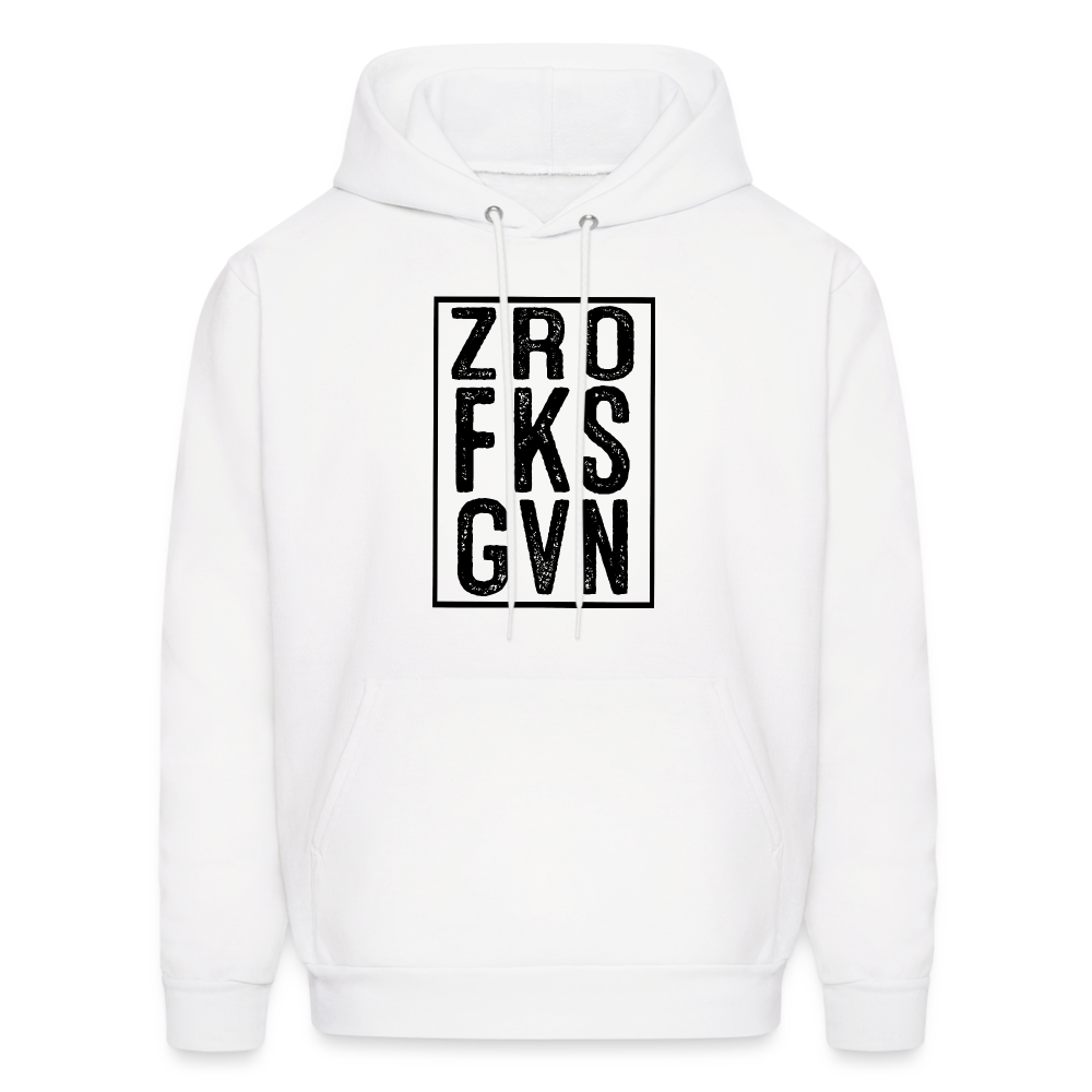 Zero Fucks Given (ZRO FKS GVN) Hoodie - white