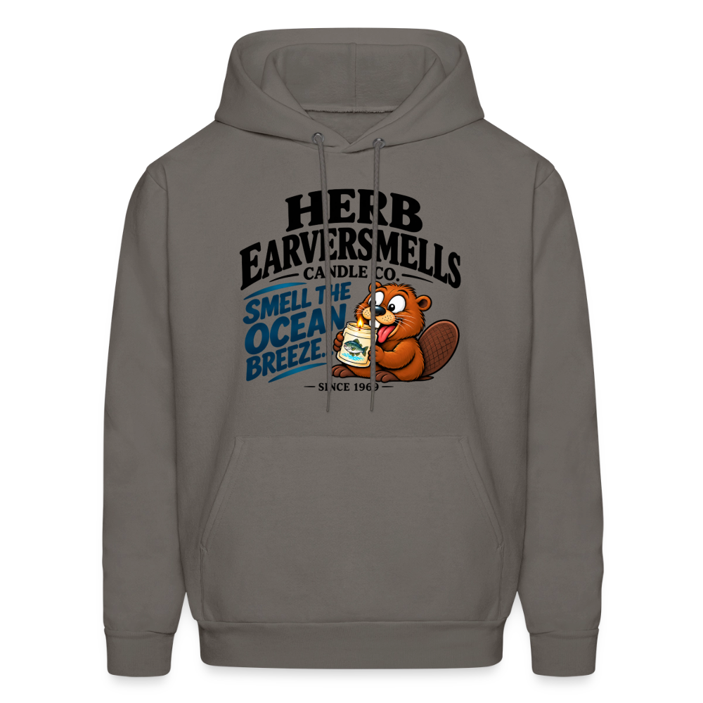 Herb Earversmells Candle Co. – Funny Adult Humor Hoodie - asphalt gray
