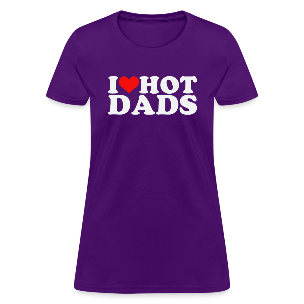 I Heart Hot Dads (Funny I Love Hot Dads) Women's Contoured T-Shirt - purple