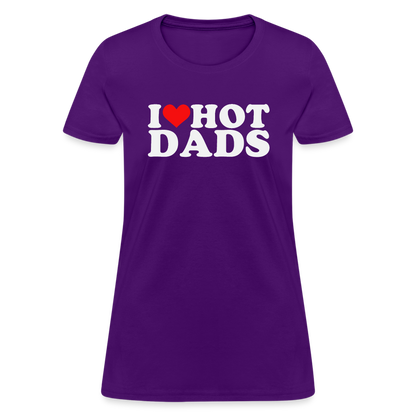 I Heart Hot Dads (Funny I Love Hot Dads) Women's Contoured T-Shirt - purple