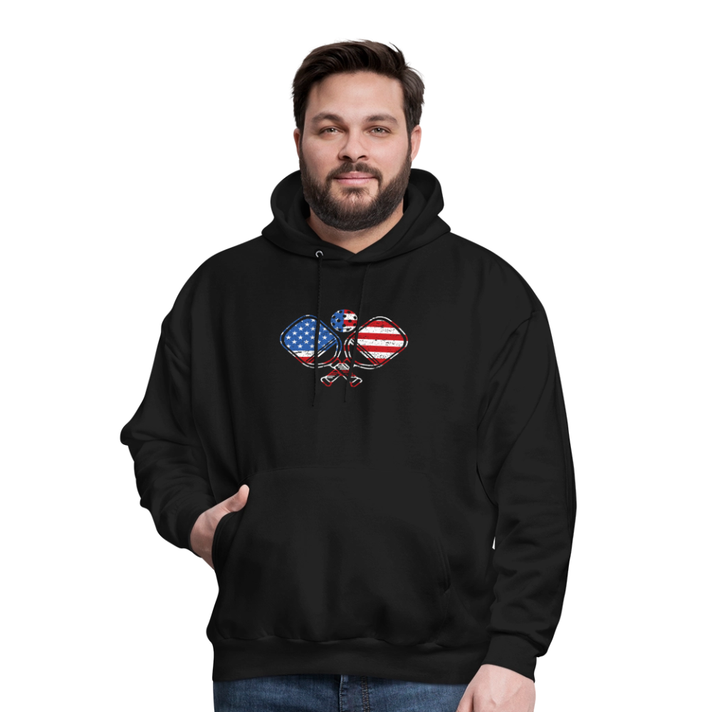 American Flag Pickleball Paddle Hoodie - black