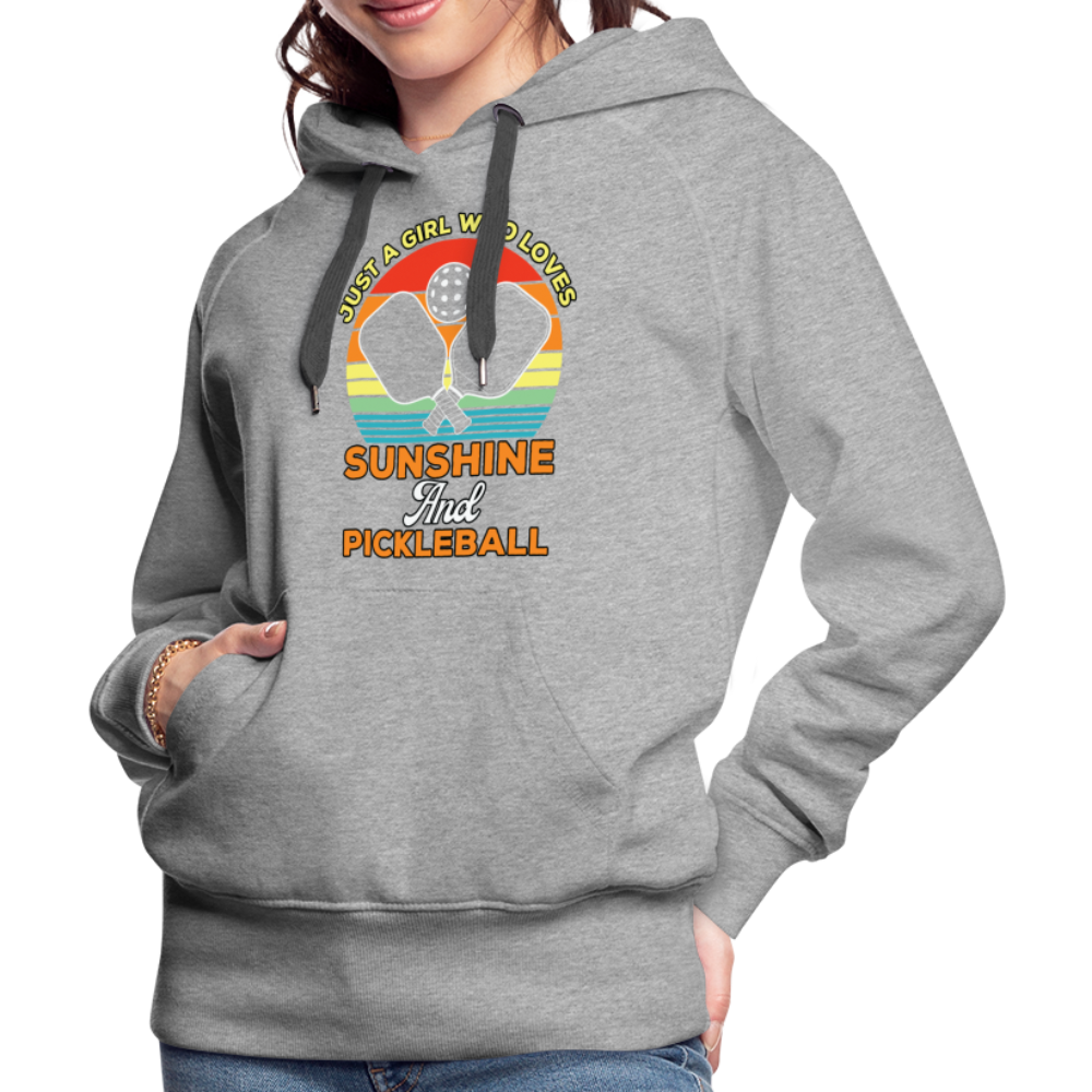 Just A Girl Who Loves Sunshine and Pickleball Premium Hoodie - heather grey