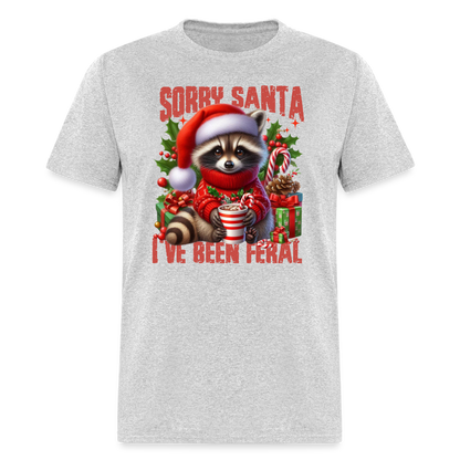 Sorry Santa I've Been Feral T-Shirt - heather gray