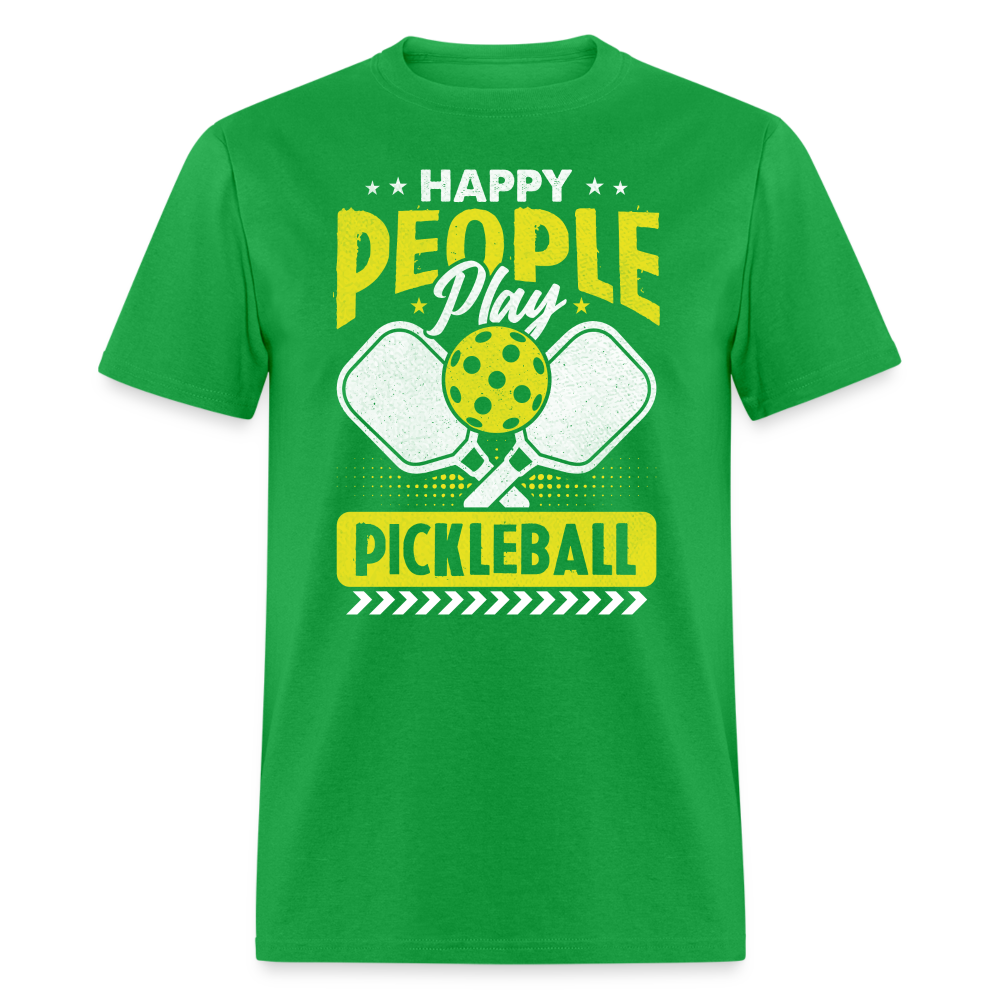 Happy People Play Pickleball T-Shirt - bright green