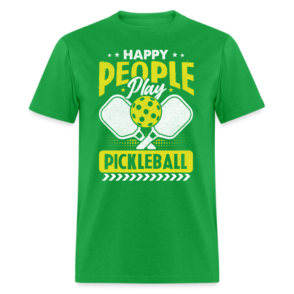 Happy People Play Pickleball T-Shirt - bright green