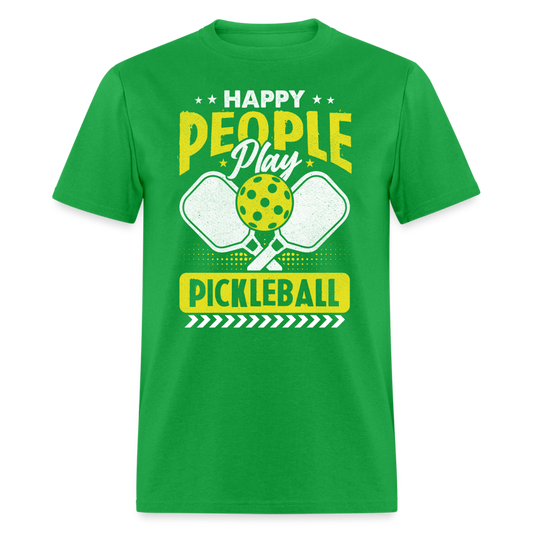 Happy People Play Pickleball T-Shirt - bright green